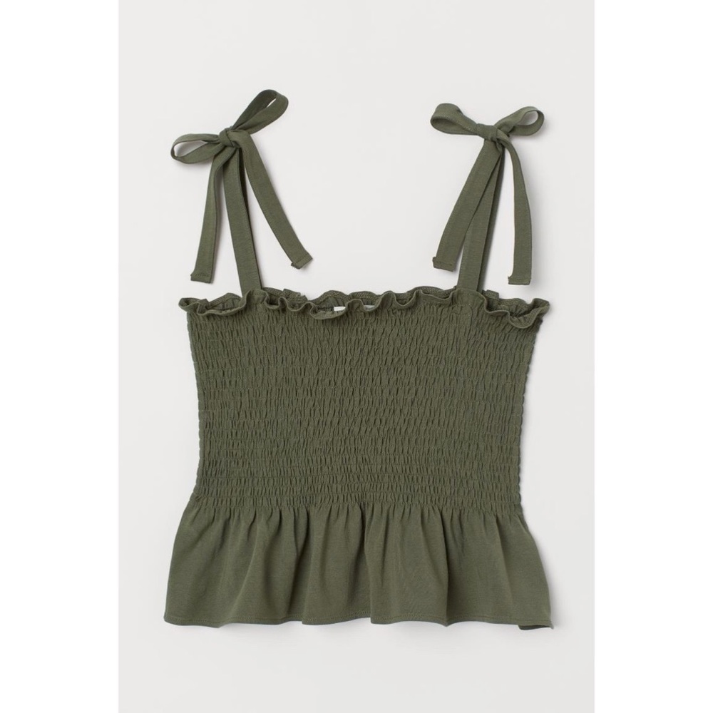 H&M Tie Shoulder Smocked Tank